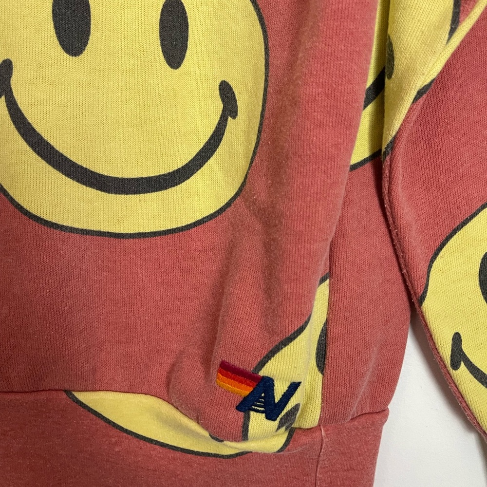 Aviator Nation Red and Yellow Smiley Sweatshirt - Picture 4 of 4